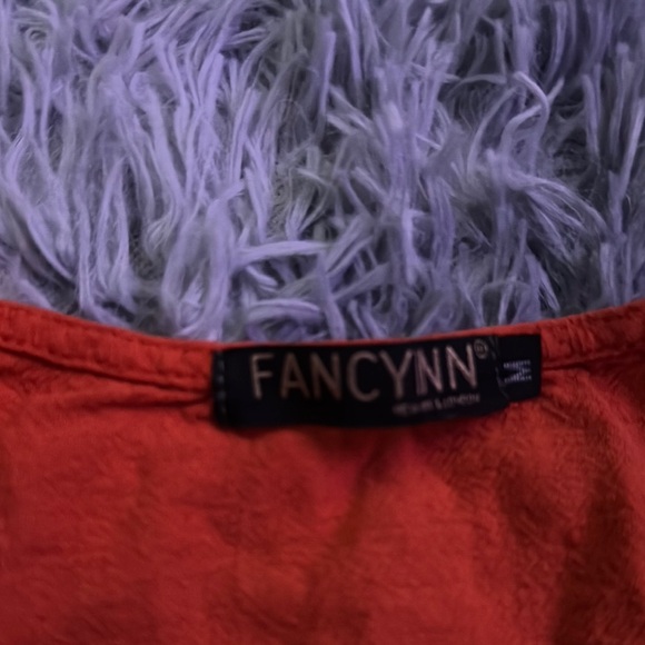 Fancyinn Red Ruffled Tie Front Blouse Sleeveless - Picture 2 of 5